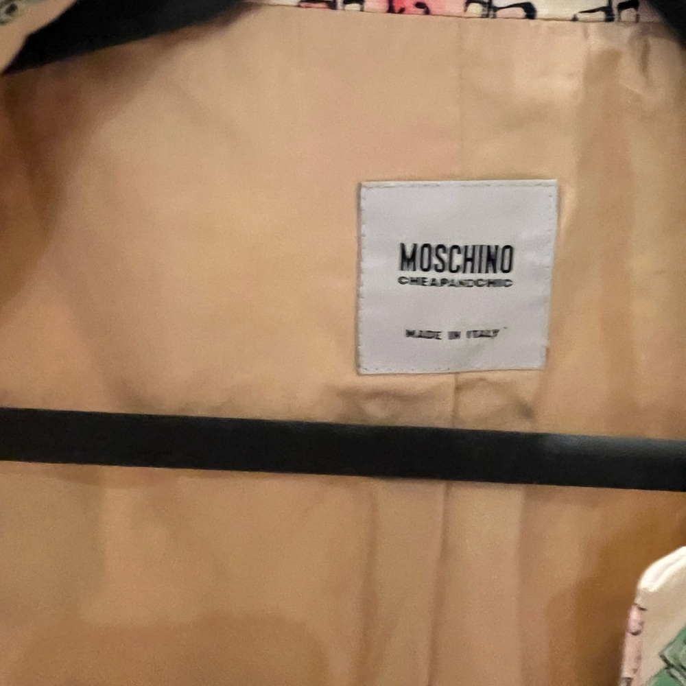 Moschino Cream Jacket with Colorful Watercolor Print - Picture 5 of 8